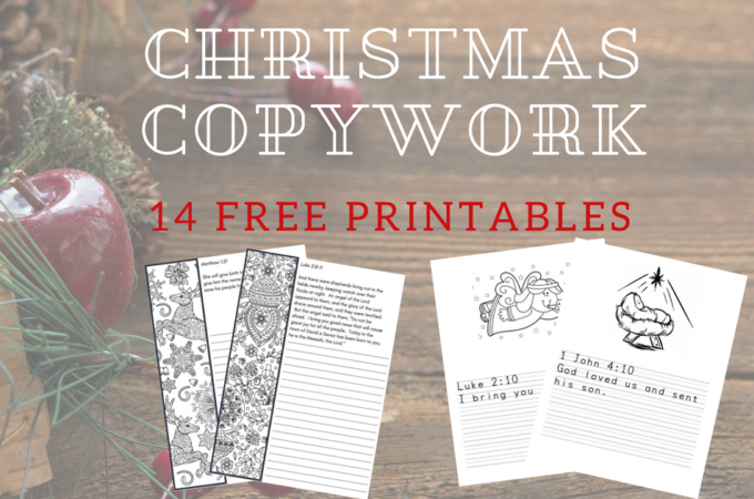 Check out these free homeschool printables! There's 14 handwriting worksheets of Christmas themed copywork printables for multiple age levels (Kindergarten, Elementary, and Middle School). Even better, the worksheets include coloring pages! Get your homeschooler some writing practice over the holidays with these amazing free resources!!