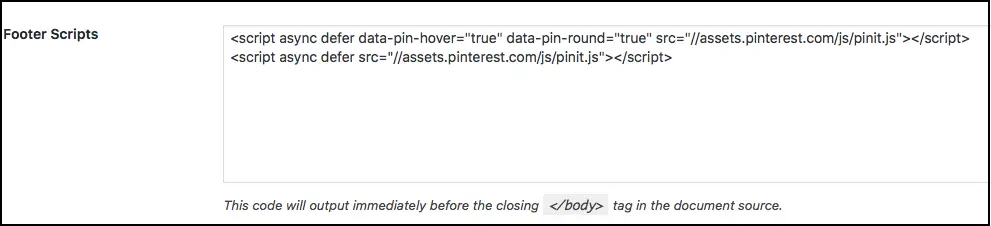The Pin It button code needs to be placed in the footer of your theme or page before the closing body tag.