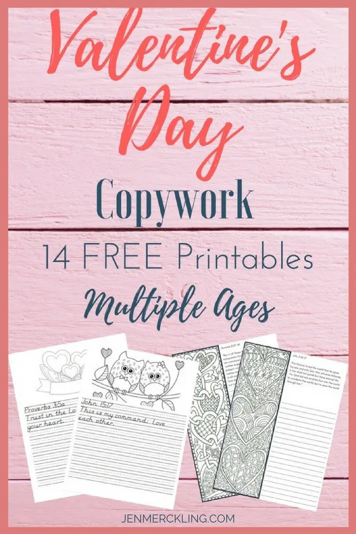 Free Valentine's Day Copywork! 14 page set with coloring, includes some of my favorite bible verses about LOVE! Created for both younger and older children!