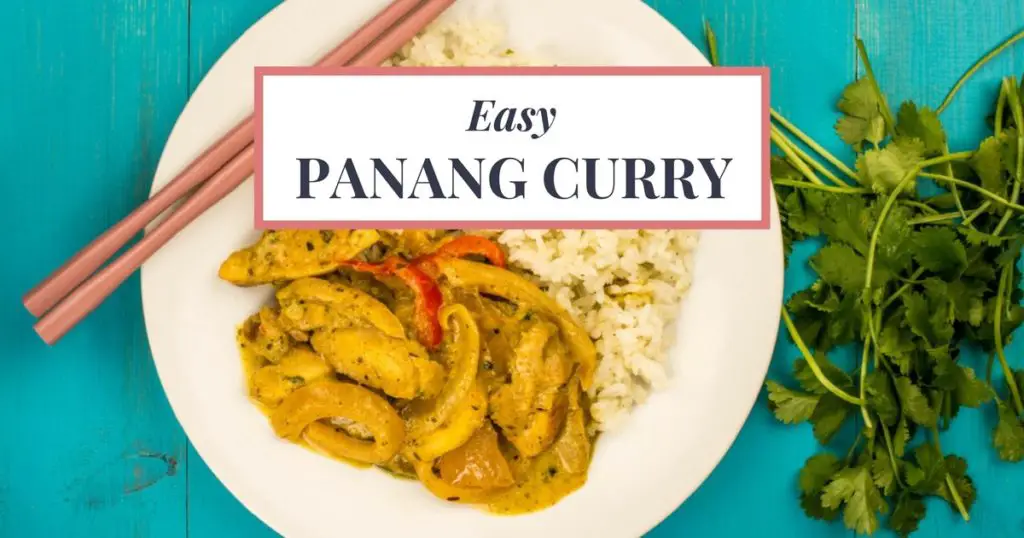 Easy Panang Curry recipe you will love! I've spent years trying to recreate my favorite Thai dish at home! Finally, I found the right balance of flavors! Plus-- it's quick, easy, and requires only 6 pantry items!