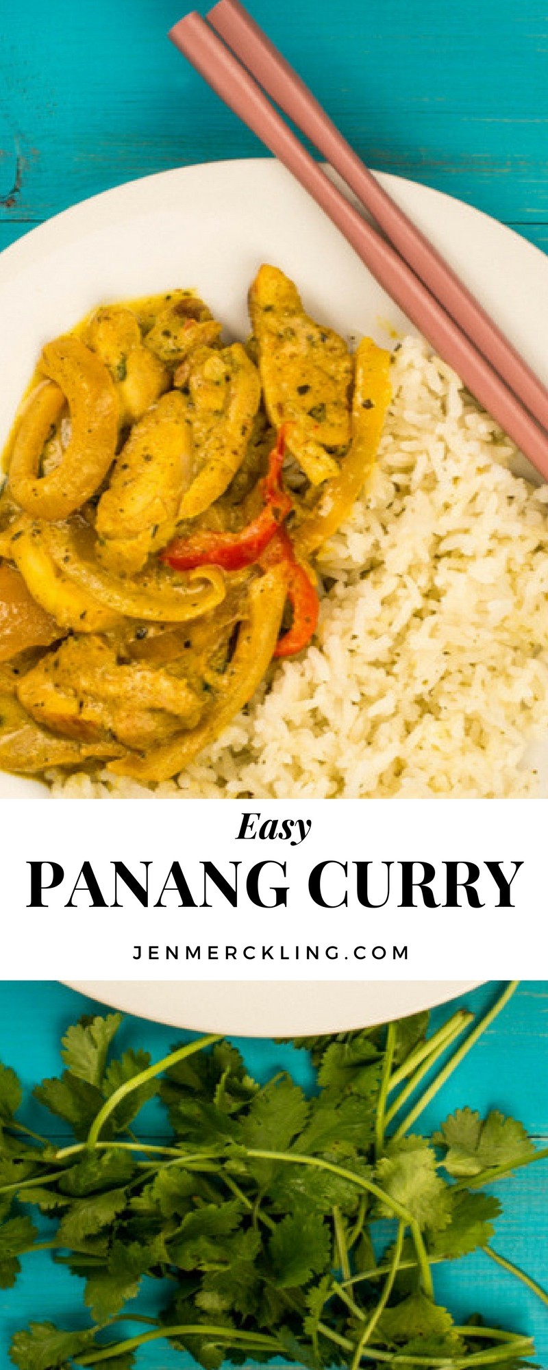 Easy Panang Curry recipe you will love! I've spent years trying to recreate my favorite Thai dish at home! Finally, I found the right balance of flavors! Plus-- it's quick, easy, and requires only 6 pantry items!