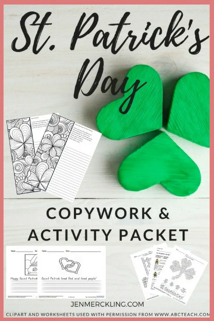 I'm sharing my FREE Saint Patrick's Day Copywork and Activity Packet--which is created for multiple ages (Kindergarten through Upper Elementary)!