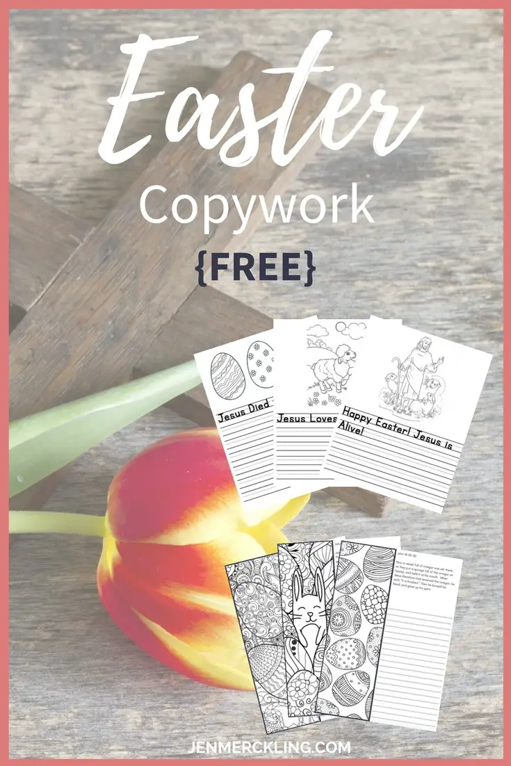 Grab your Free Easter Copywork! Created for multiple-ages, the copywork includes coloring and bible verses--10 pages total, to help your family celebrate Easter!
