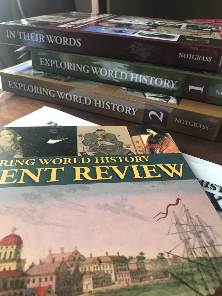 Let's talk homeschooling high school! Here are my homeschool 9th grade curriculum choices--old favorites and new curriculum picks! (Here is Notgrass History!)