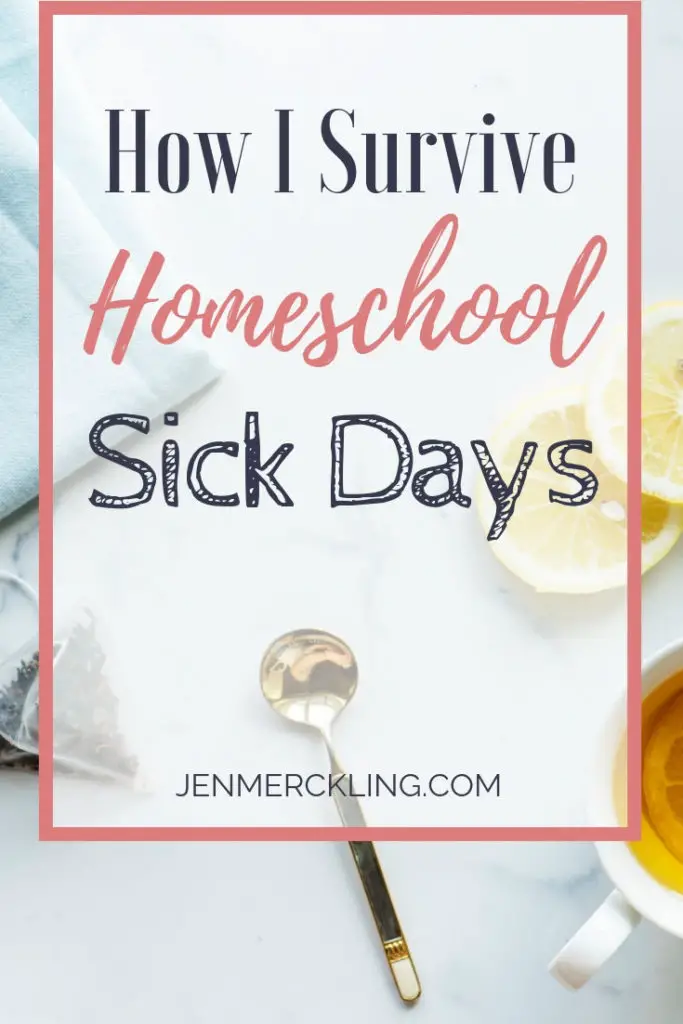 Homeschool sick days are inevitable and can lead to feeling overwhelmed! After 15 years homeschooling, here are my tips for getting through sick days!