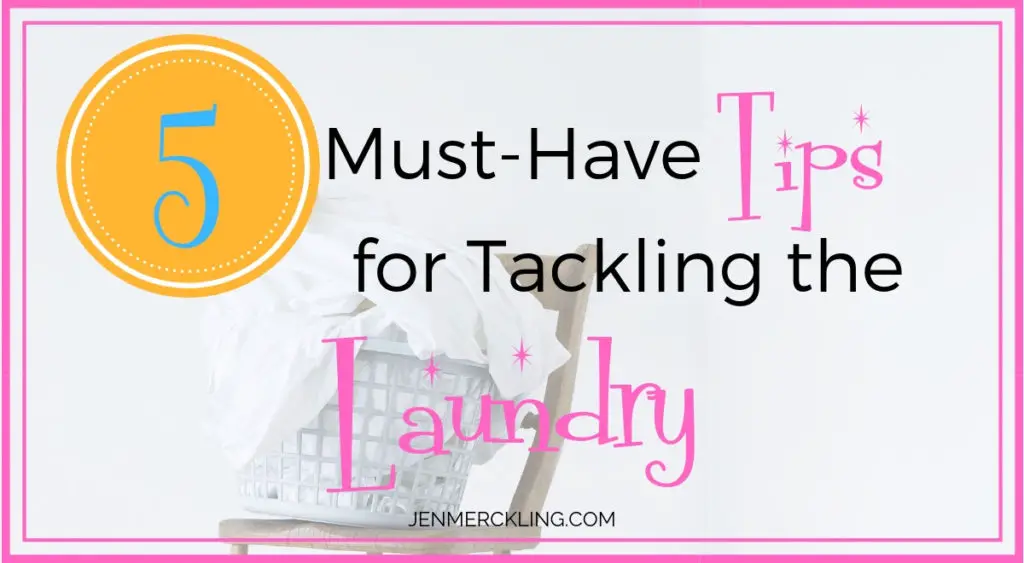 The laundry piles are not going away! With 6 kids--I've learned some tricks for keeping it simple! Sharing My 5 Tips for Tackling the Laundry! #laundry #laundrytips #cleaning #homeorganization