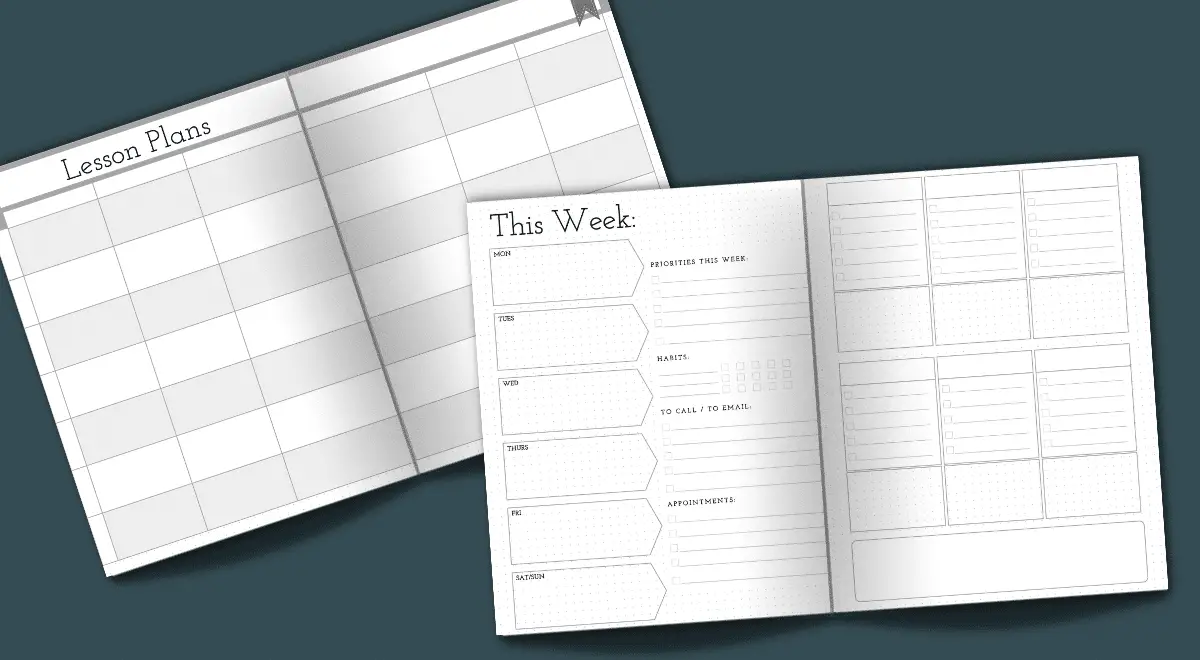 Open Homeschool Lesson Planner--Weekly View