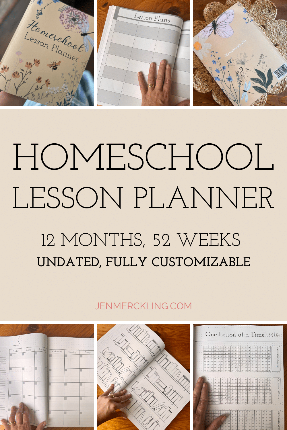 Homeschool Lesson Planner views of cover & inside