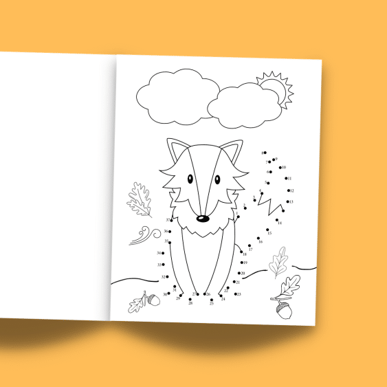 Fox dot-to-to coloring page