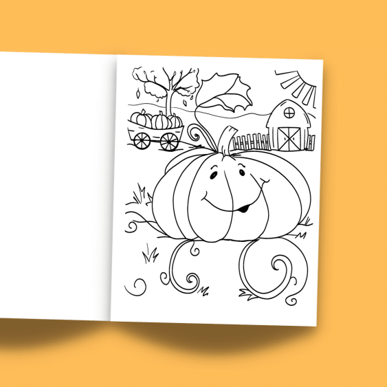 pumpkin on farm coloring page
