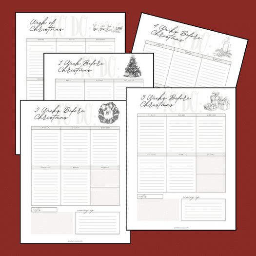 Christmas Planning Pages from Free Christmas Planner Printables