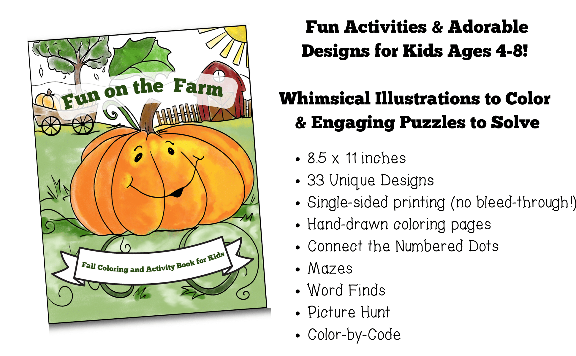 Cover of fall coloring book with description